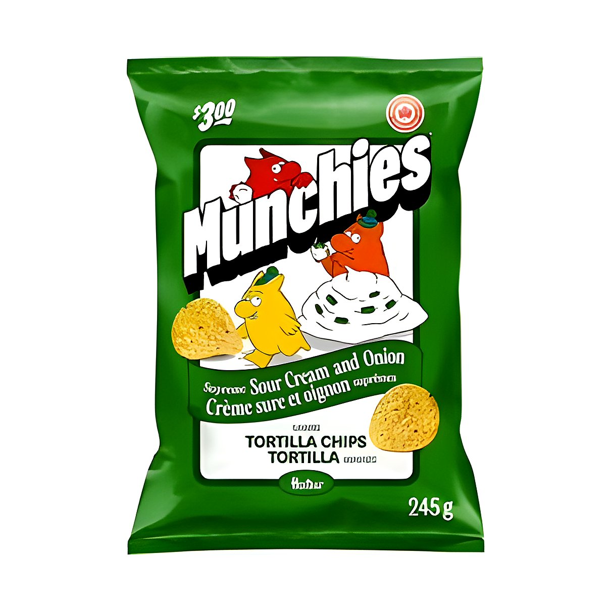 Munchies supreme sour cream and onion chips - processed