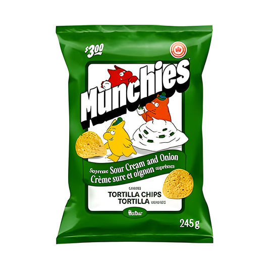 Munchies supreme sour cream and onion chips - processed