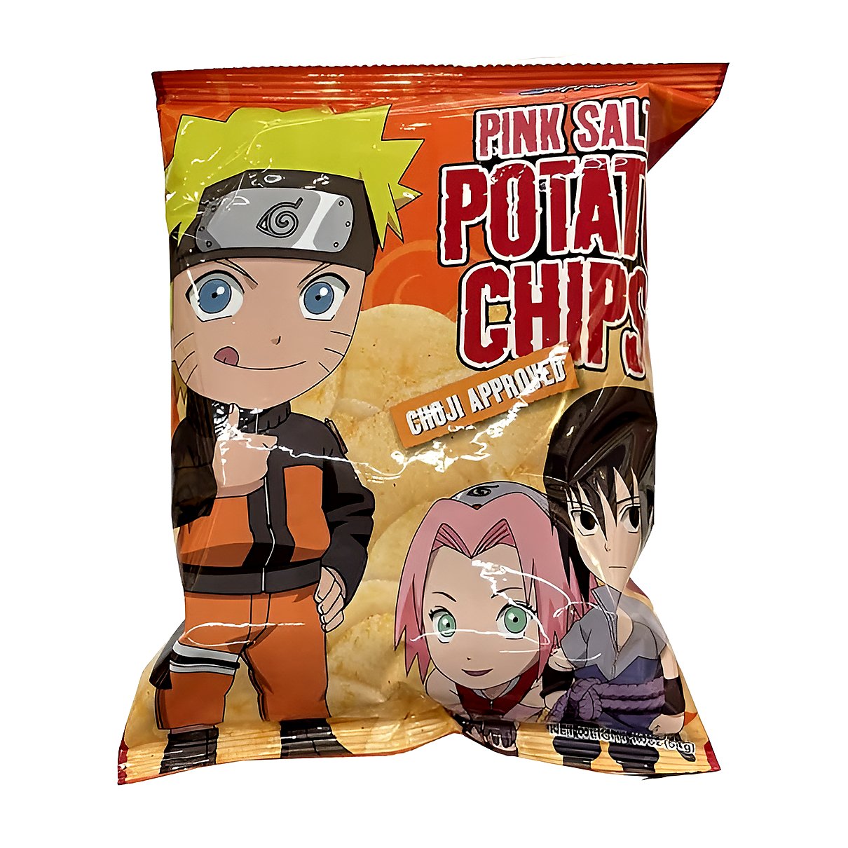 Naruto Pink Salted Potato Chips - processed