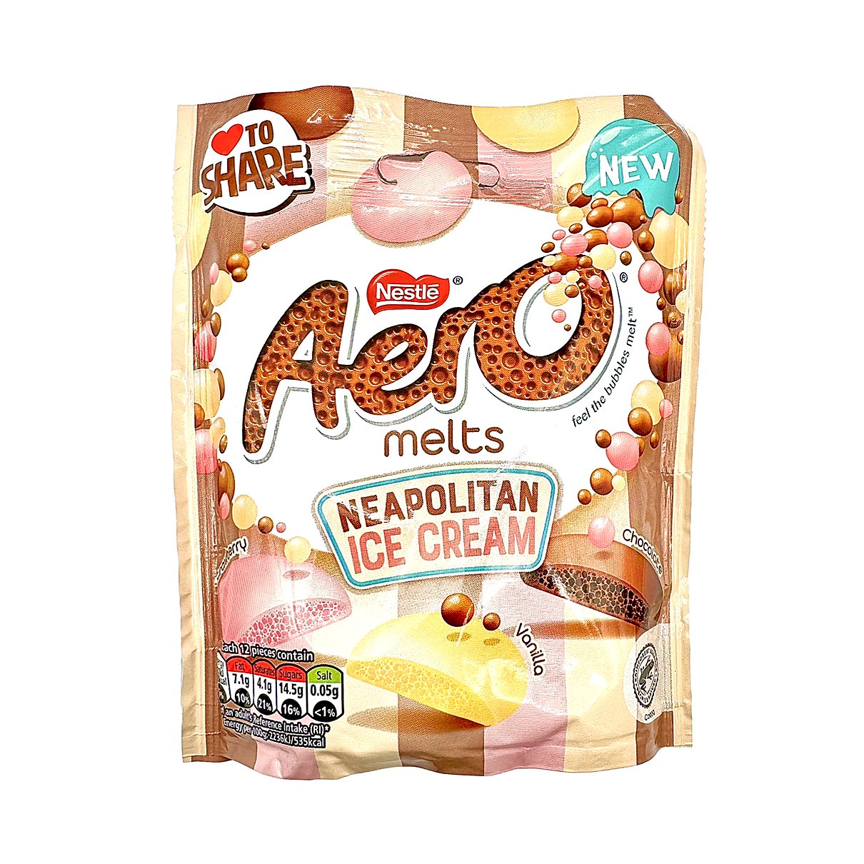 Nestle Aero Neapolitan Ice Cream - processed