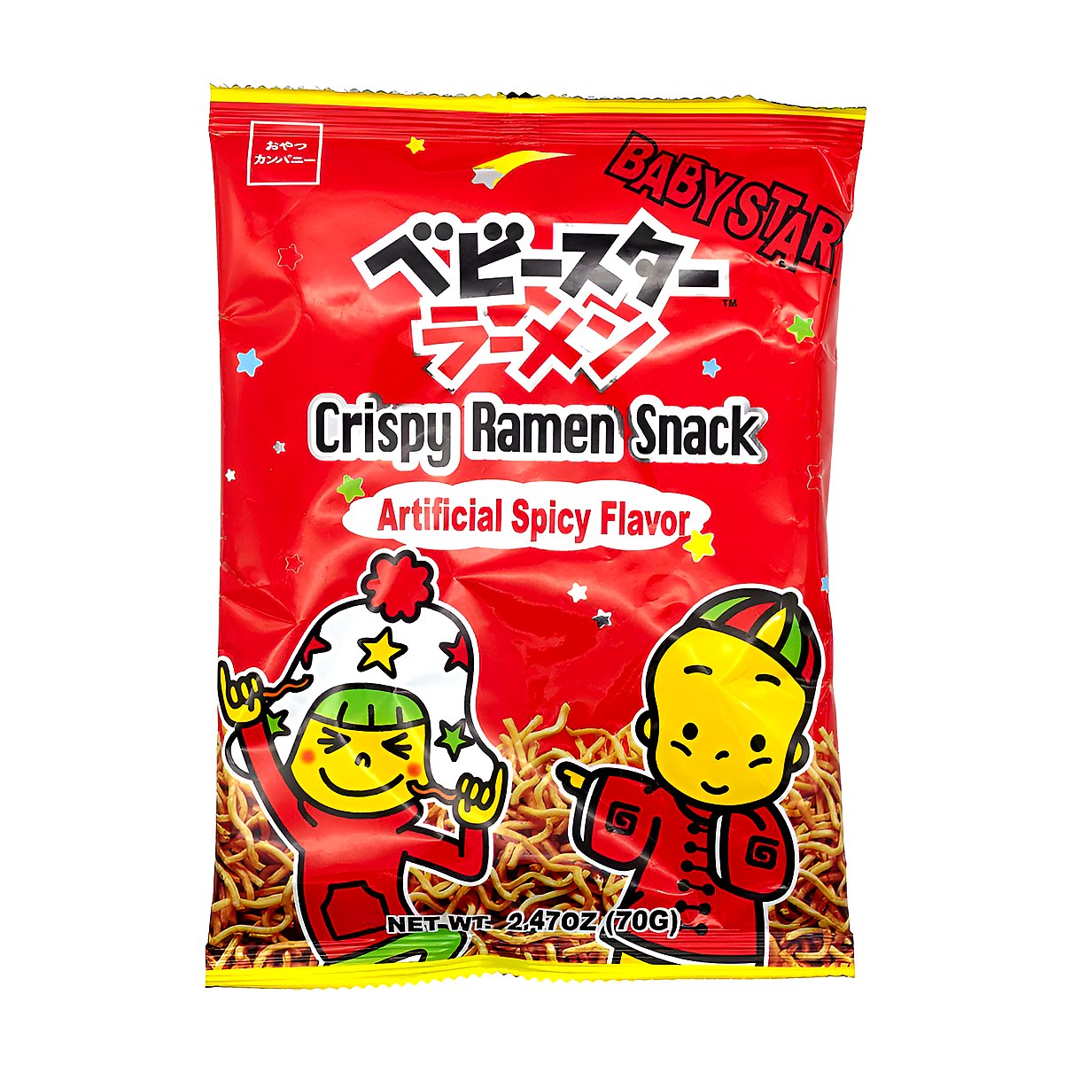 Oyatsu Baby Star Crispy Ramen Snack Spicy Flavor - processed