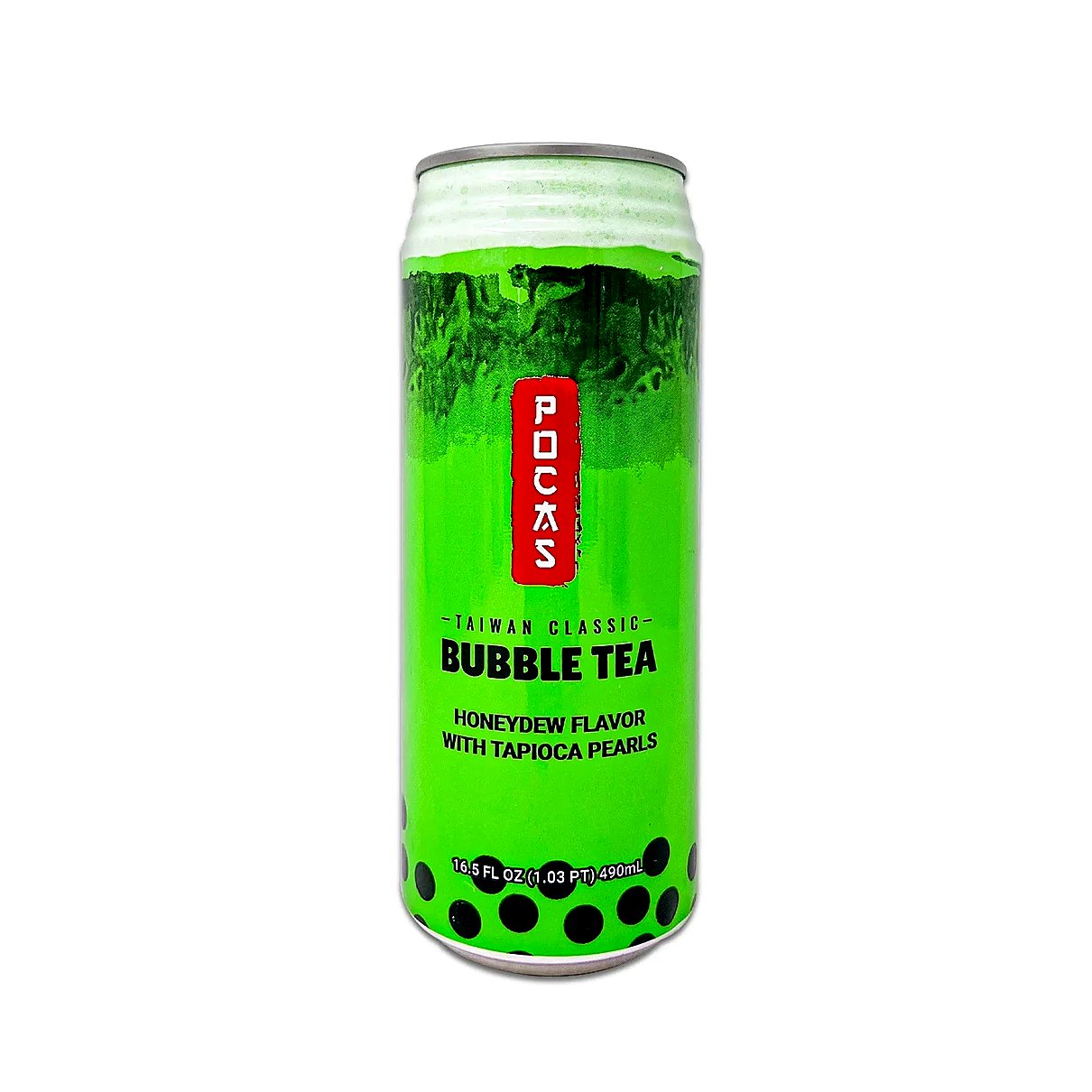 Pocas Bubble Tea Honeydew with Tapioca Pearls - processed
