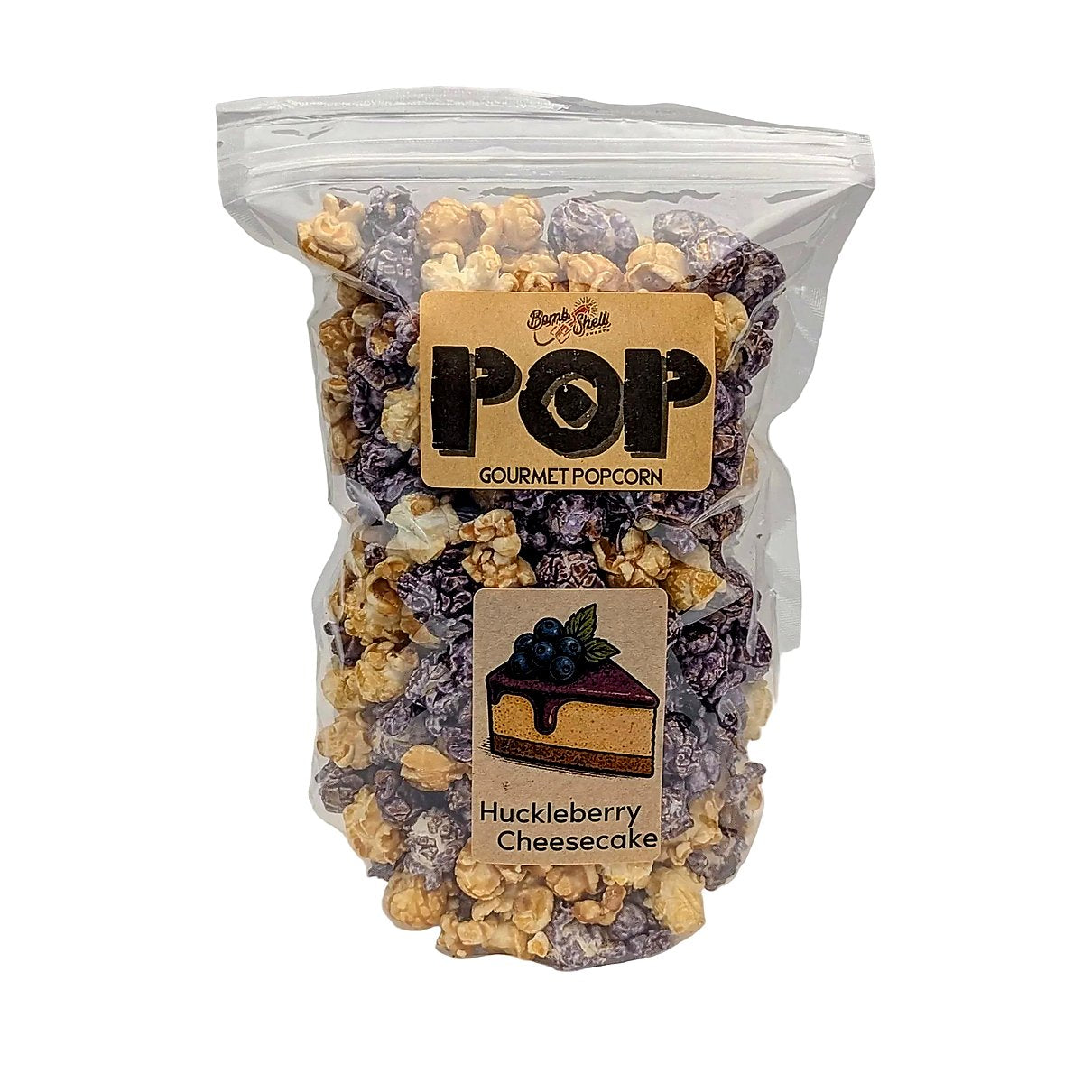 Pop Gourmet Popcorn - Huckleberry Cheesecake - processed