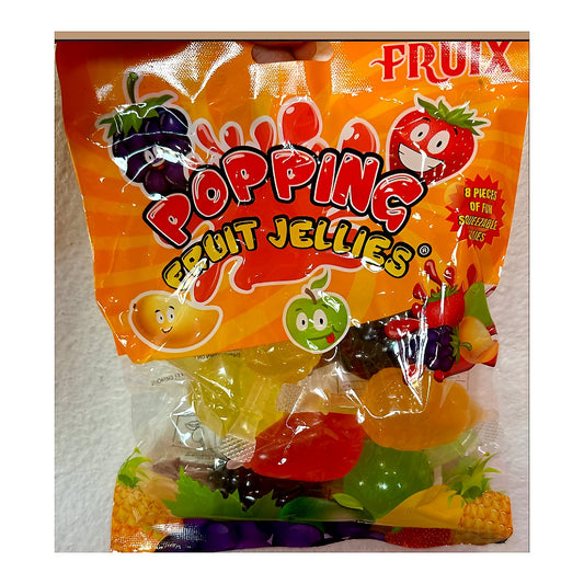 Popping fruit jellies - processed