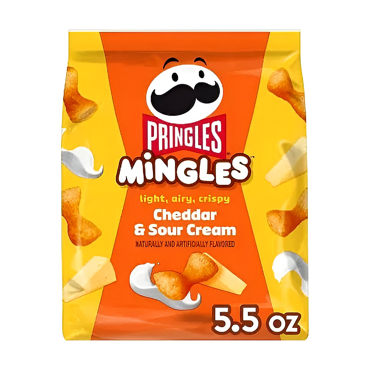 Pringles mingles cheddar and sour cream - processed