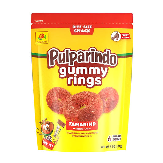 Pulparindo tamarind gummy rings - processed