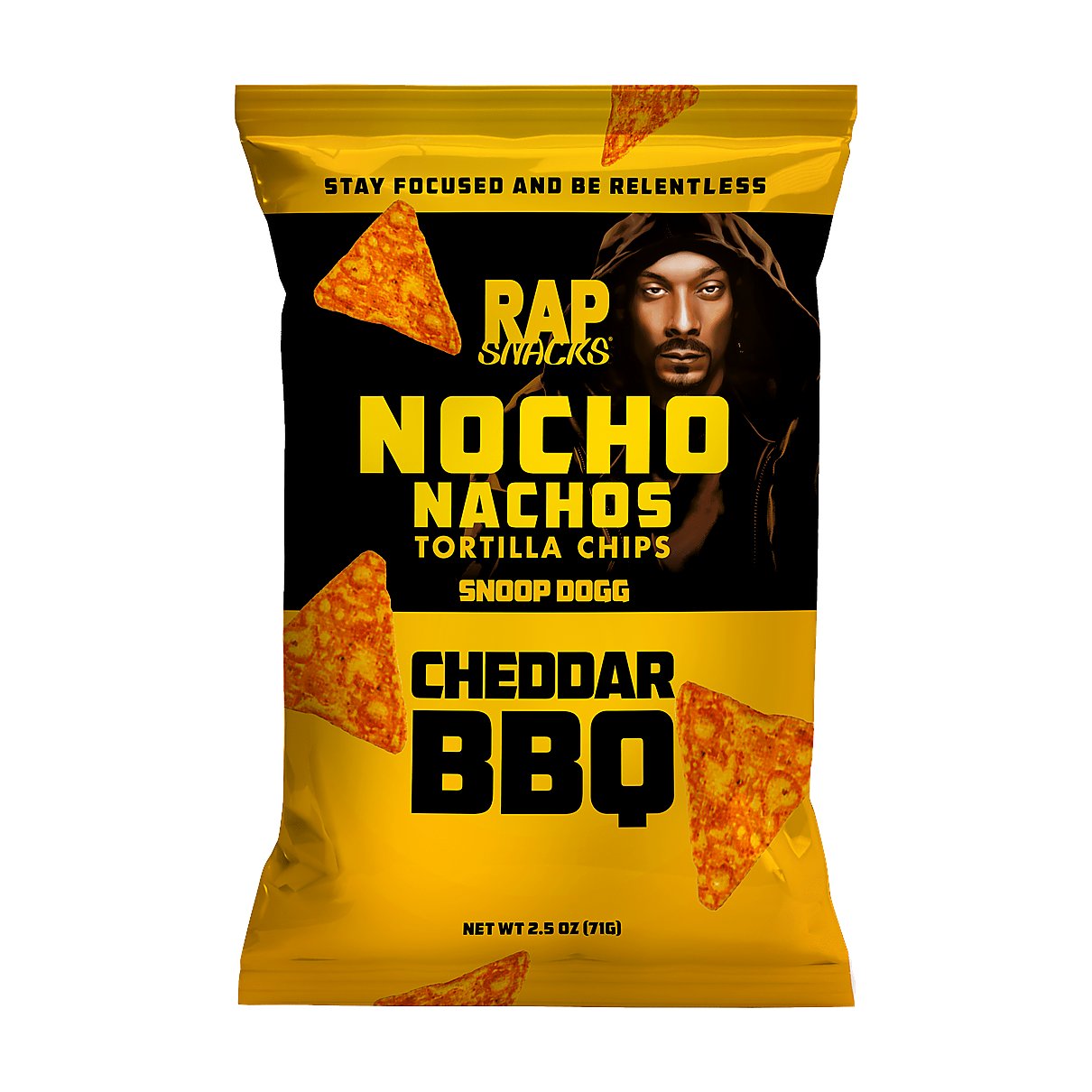 Rap Snacks Nacho Tortilla Chips Snoop Dogg Cheddar BBQ - processed