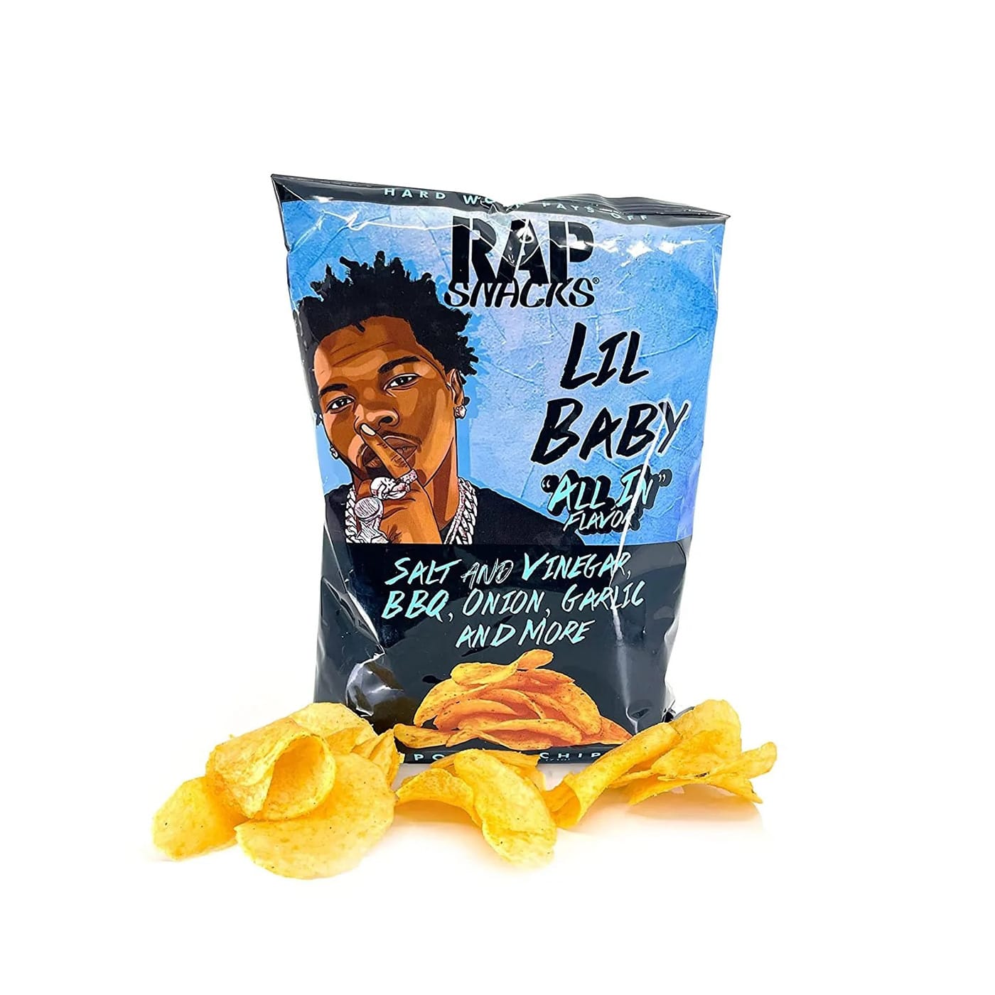 Rap Snacks Lil Baby Salt And Vinegar BBQ, Onion, Garlic And More