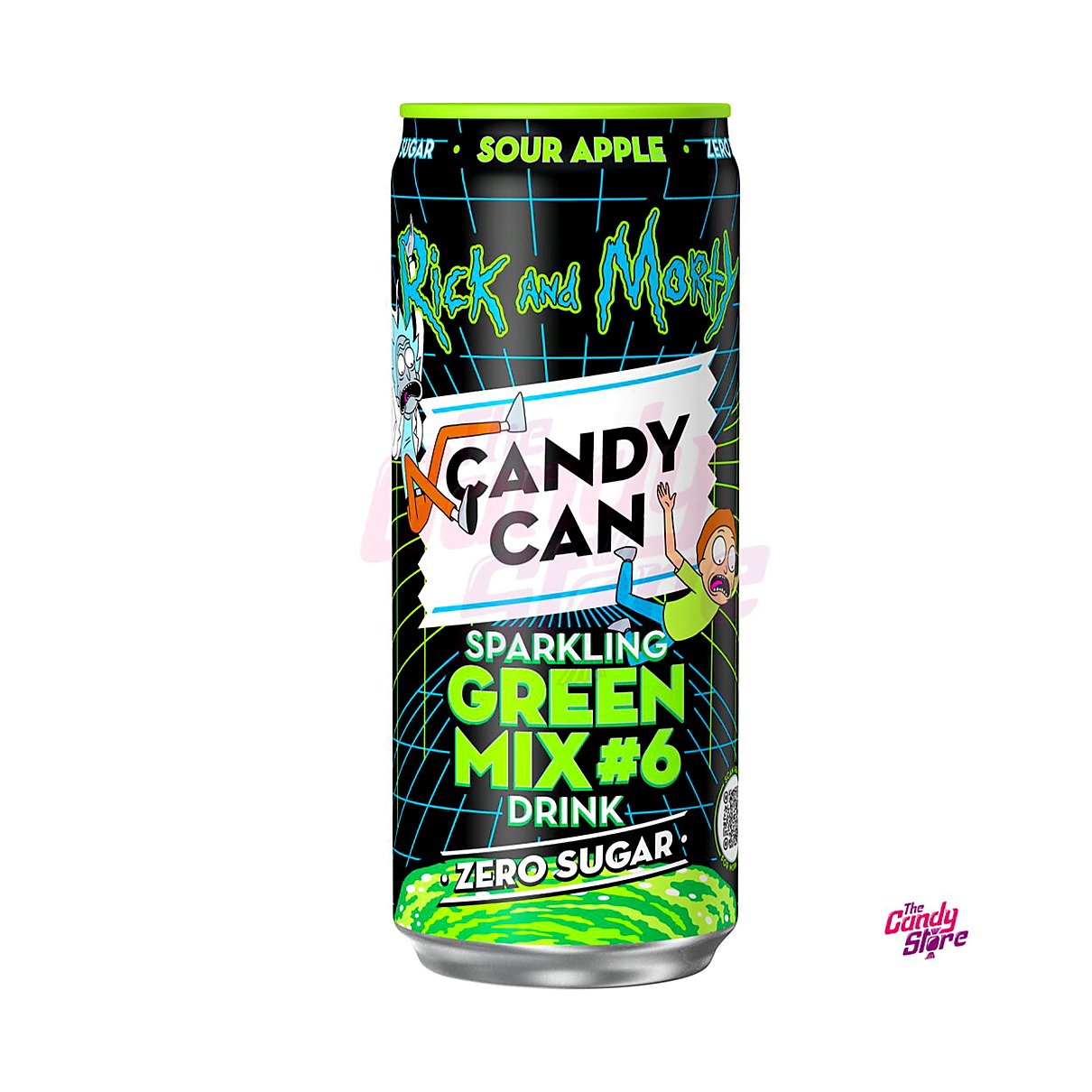 Rick and Morty Sour Apple Candy Can - processed
