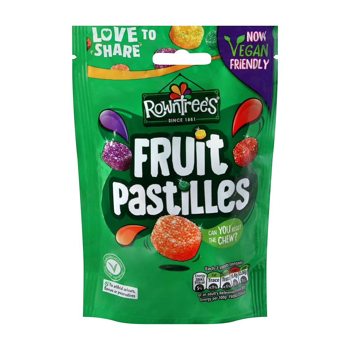 Rowntrees Fruit Pastilles 114g - processed