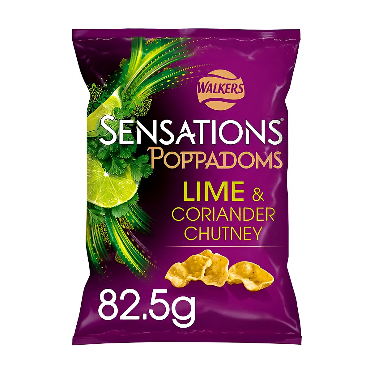 Sensations poppadoms lime & chutney - processed