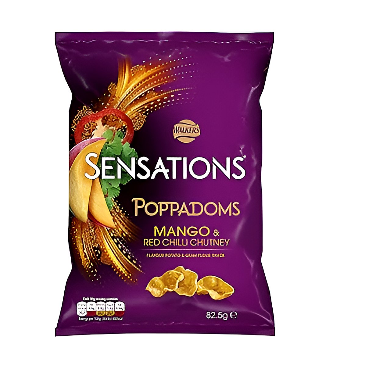 Sensations poppadoms mango &r  red chili - processed