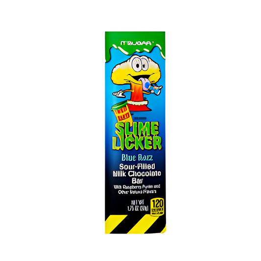 Slime Licker Blue Razz Sour-Filled Milk Chocolate Bar - processed