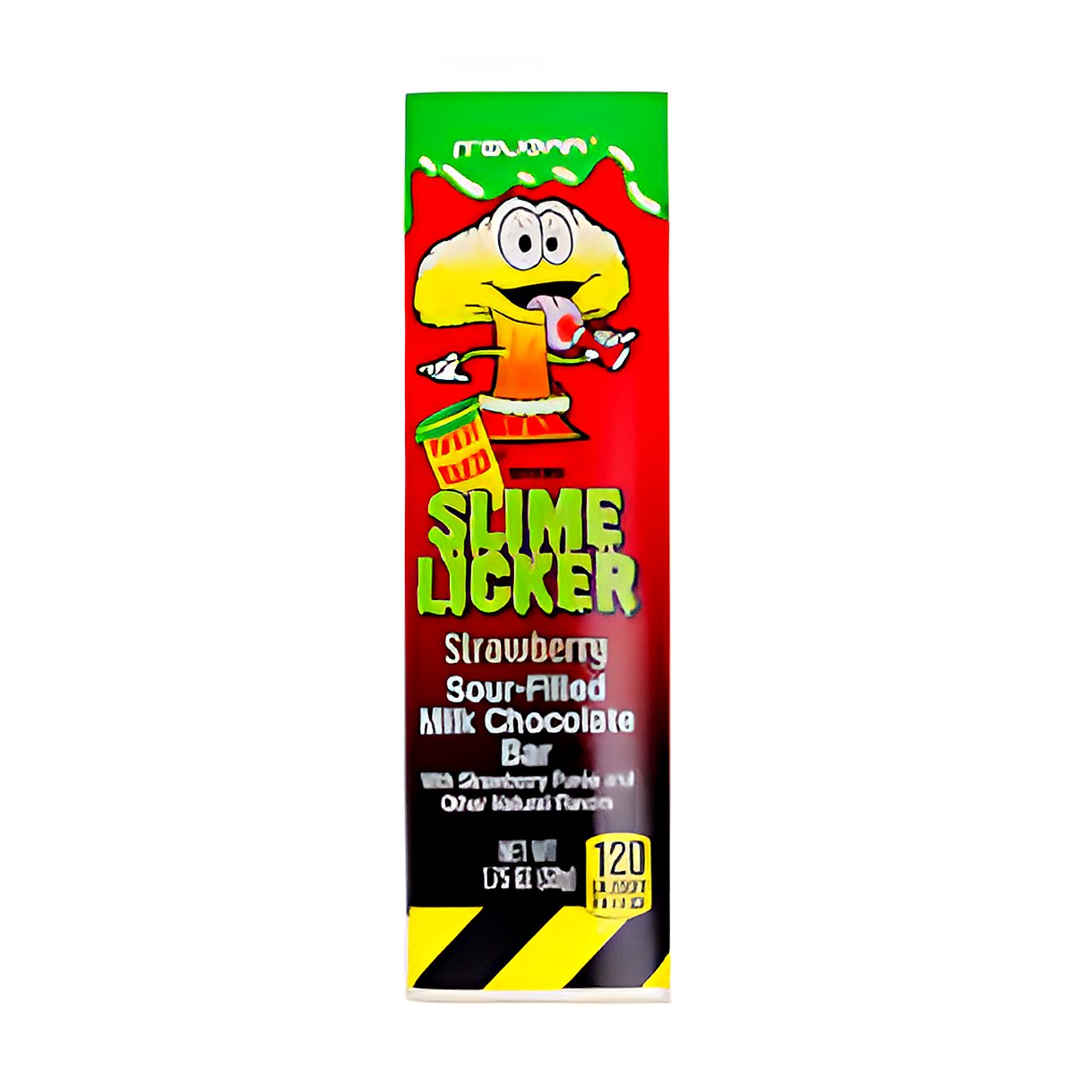 Slime Licker Strawberry Sour-Filled Milk Chocolate Bar - processed