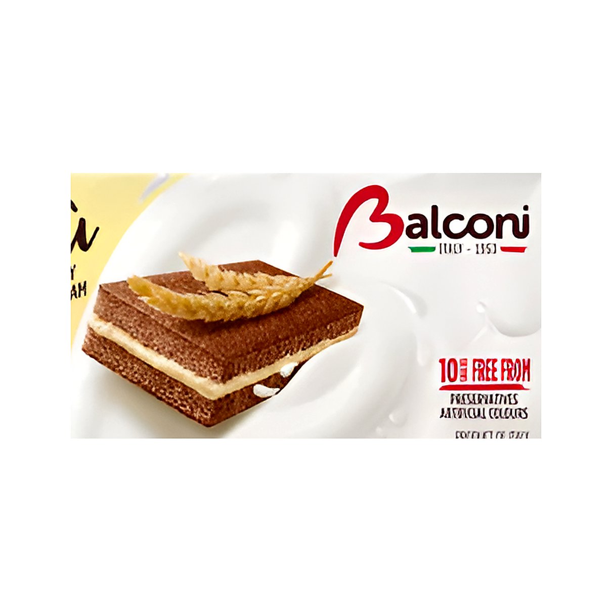 Soft cake snacks w/ Mascarpone cream filling "Mini Tiramisu" by Balconi - processed