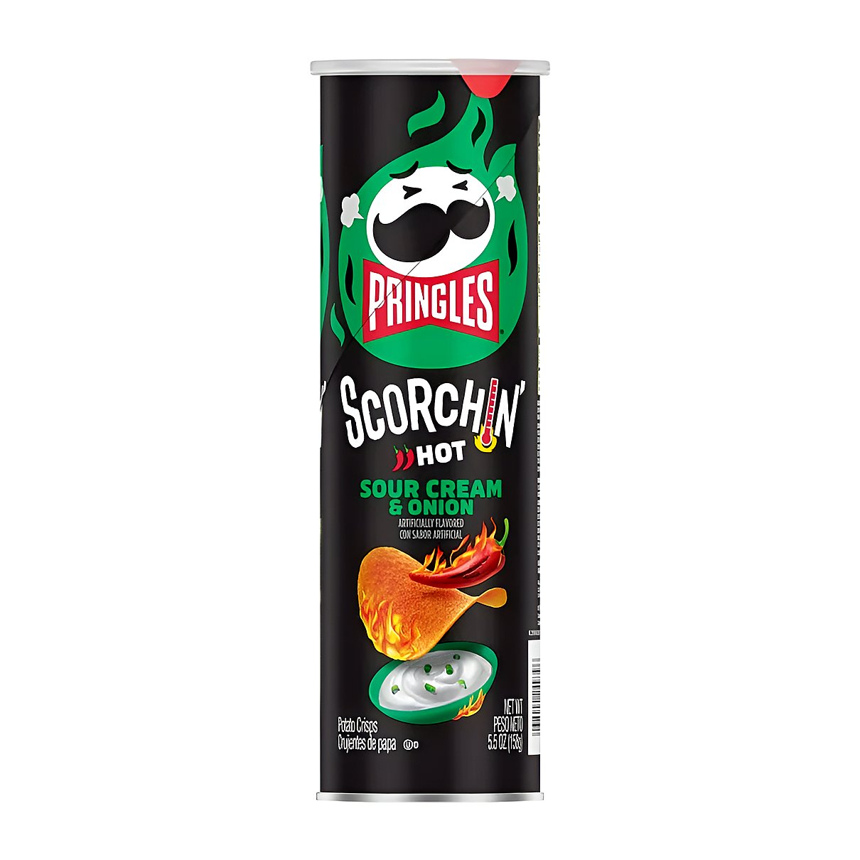 Sour crème and onion scorchin hot Pringles - processed