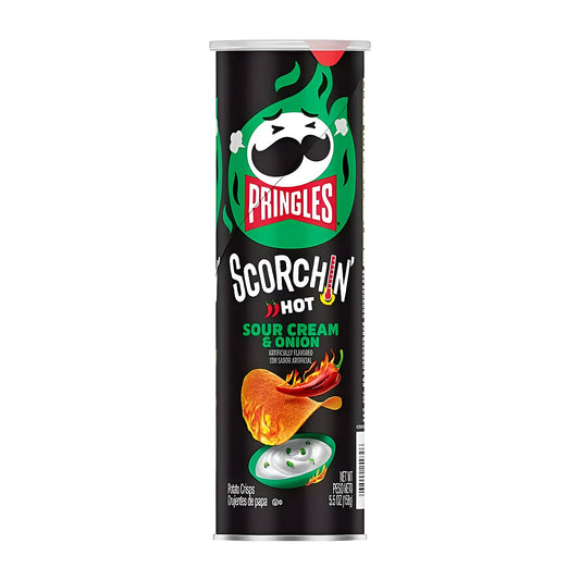 Sour crème and onion scorchin hot Pringles - processed