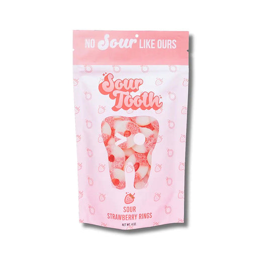 Sour tooth strawberry rings - processed