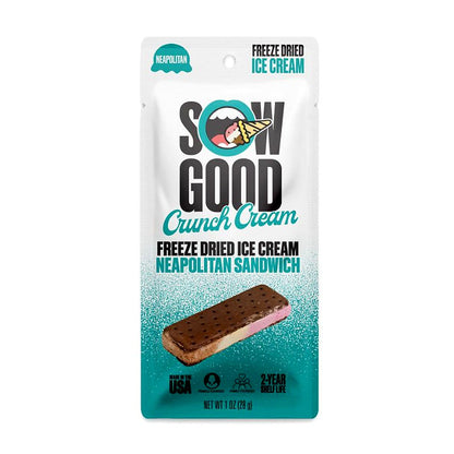 Sow good freeze dried icecream Neopolitan sandwich - processed