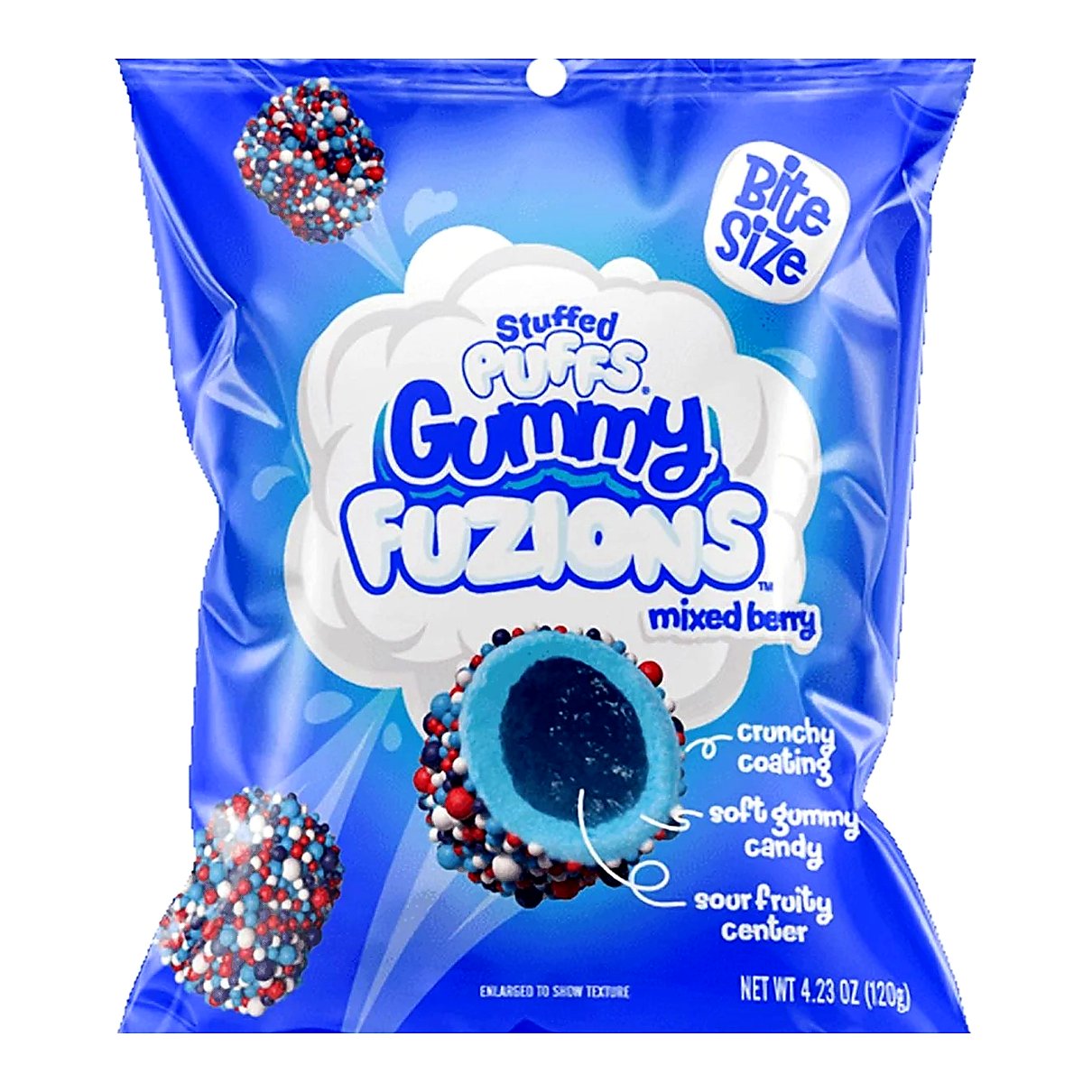 Stuffed Puffs Gummy Fuzions Mixed Berry - processed
