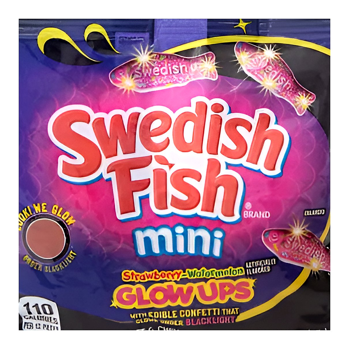 Swedish Fish Mini Strawberry Watermelon Glow Ups - processed