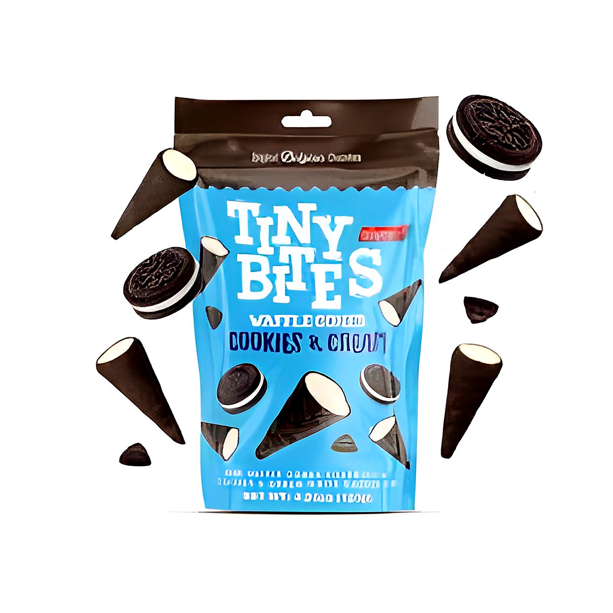 Tiny Bites Waffle Cones - Cookies and Cream - processed
