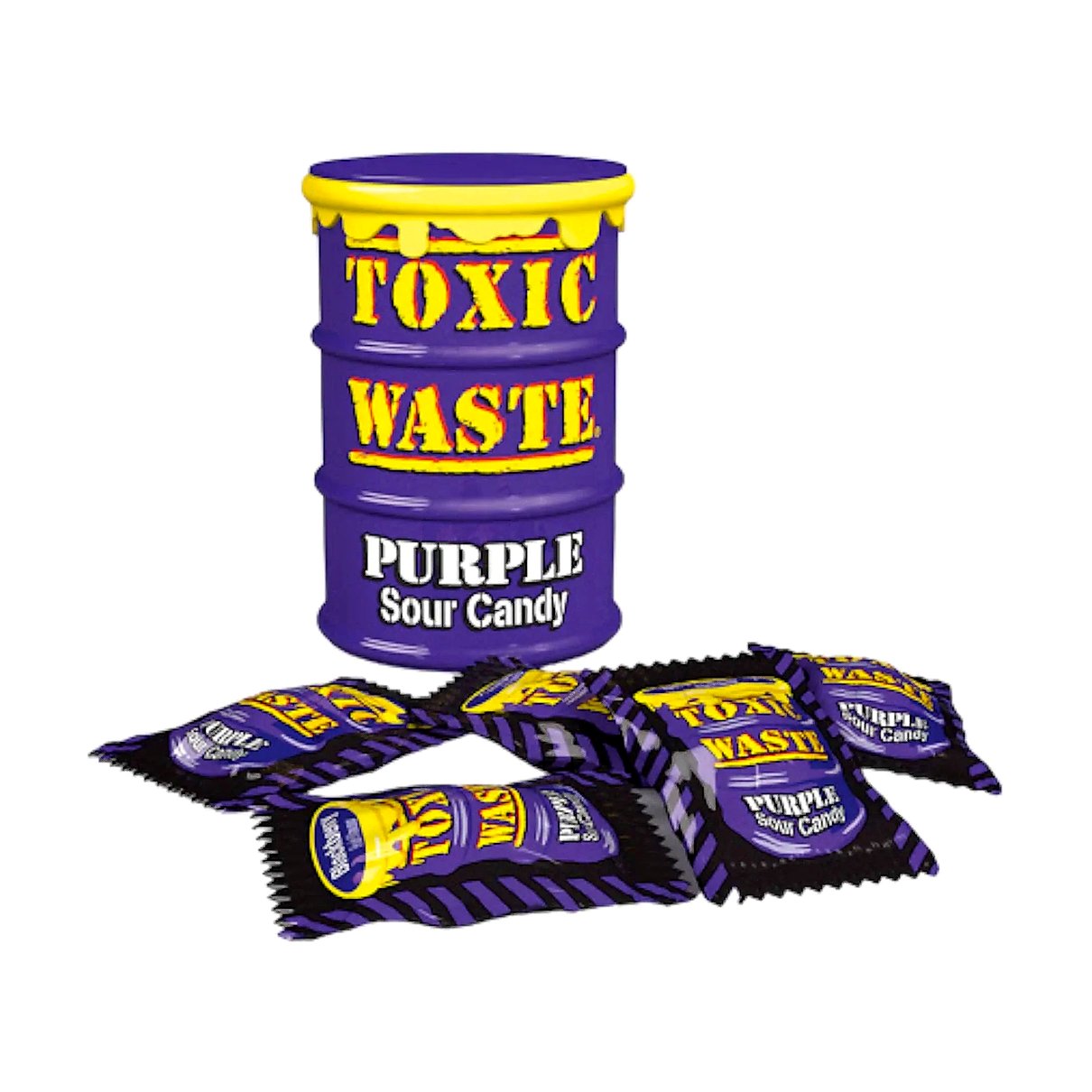 Toxic Waste purple Ultra Sour Candy Drum - processed