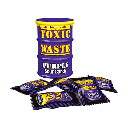 Toxic Waste purple Ultra Sour Candy Drum - processed