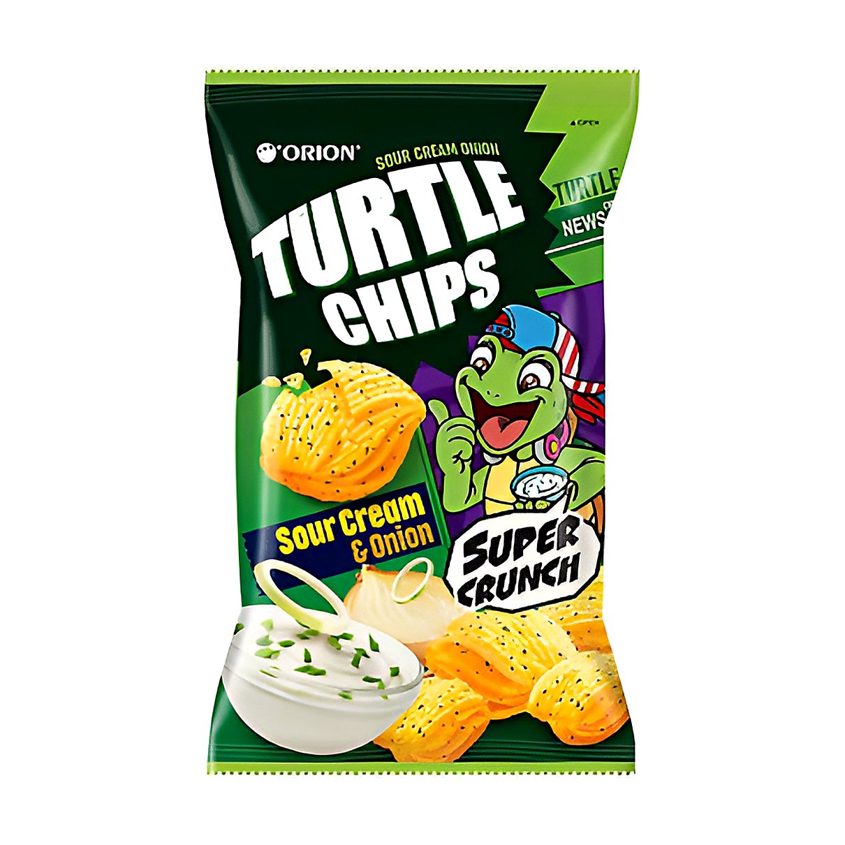 Turtle Chips Super Crunch Sour cream & Onion - processed