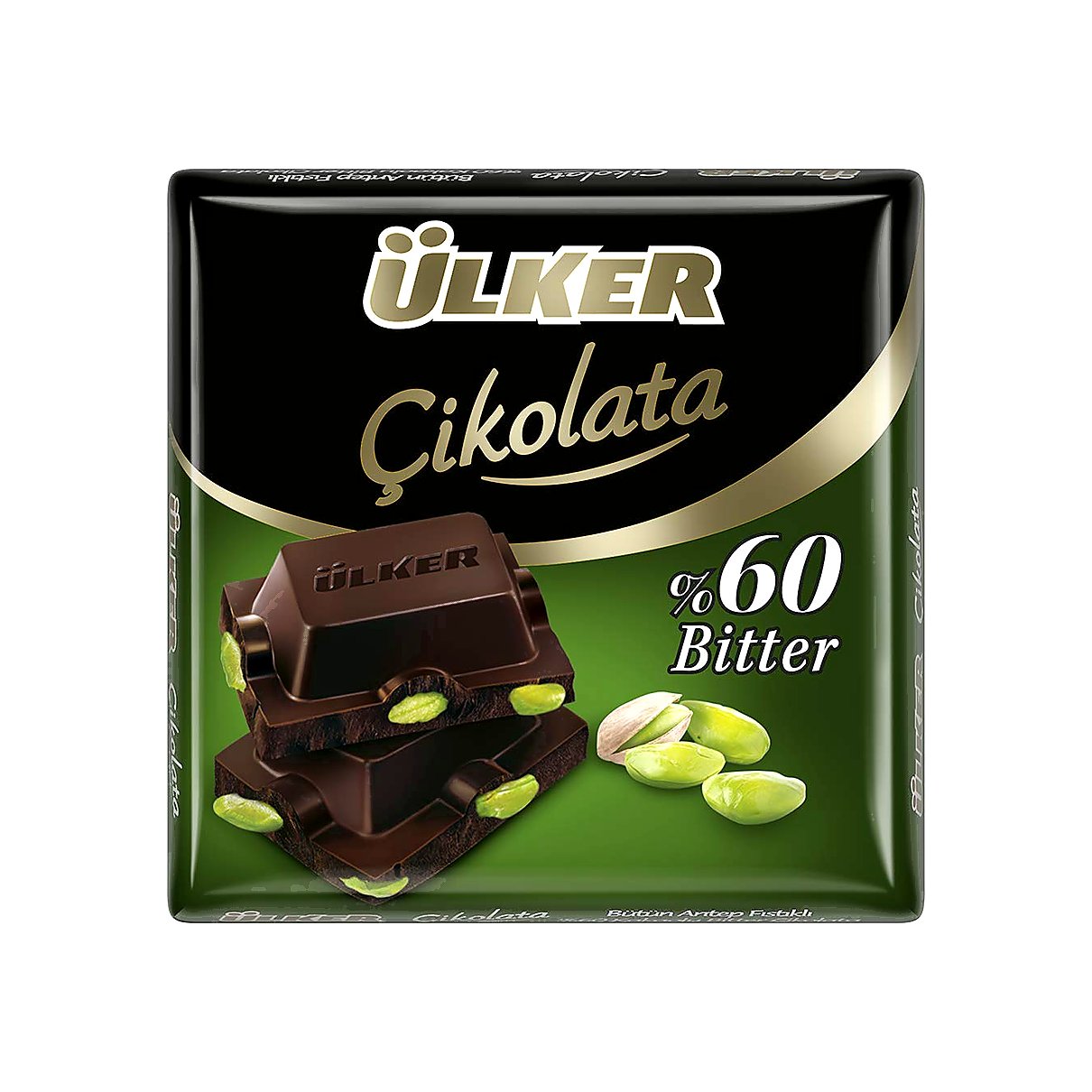 Ulker Cikolata Bitter With Pistachios - processed