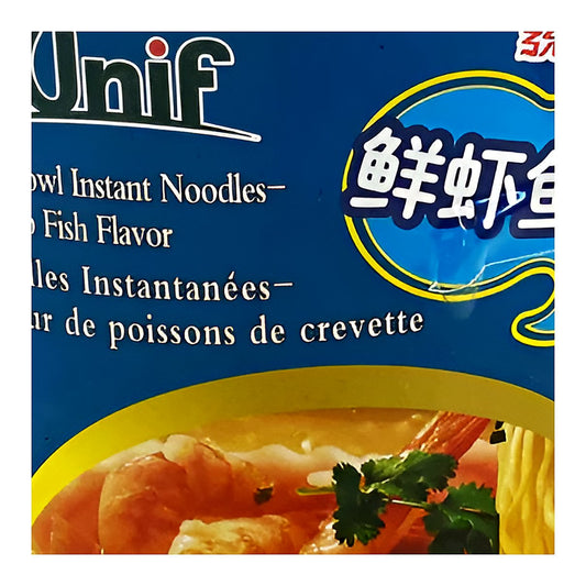 Unif Bowl Instant Noodles - Shrimp Fish Flavor - processed