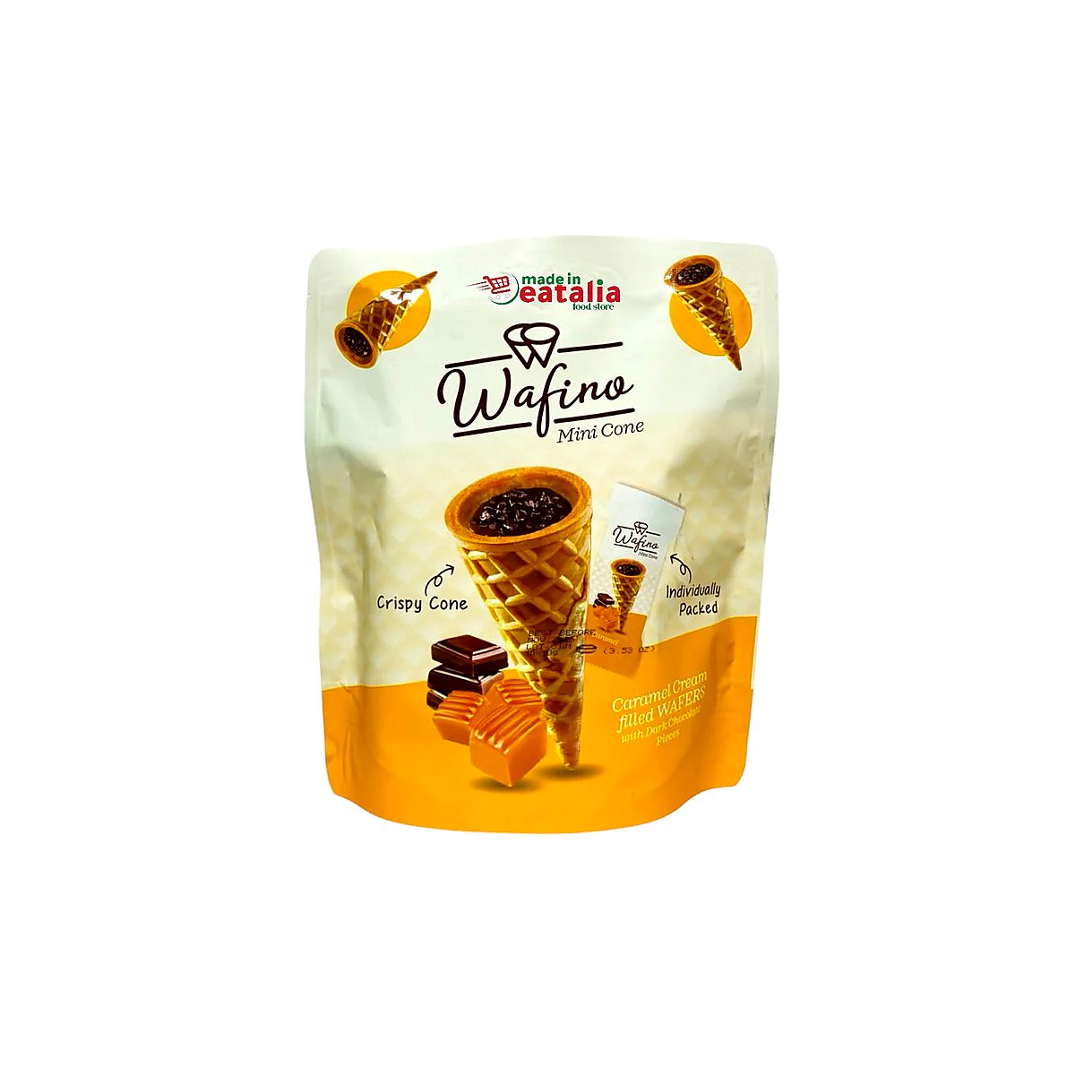 Wafino Mini Cone Caramel Cream - processed