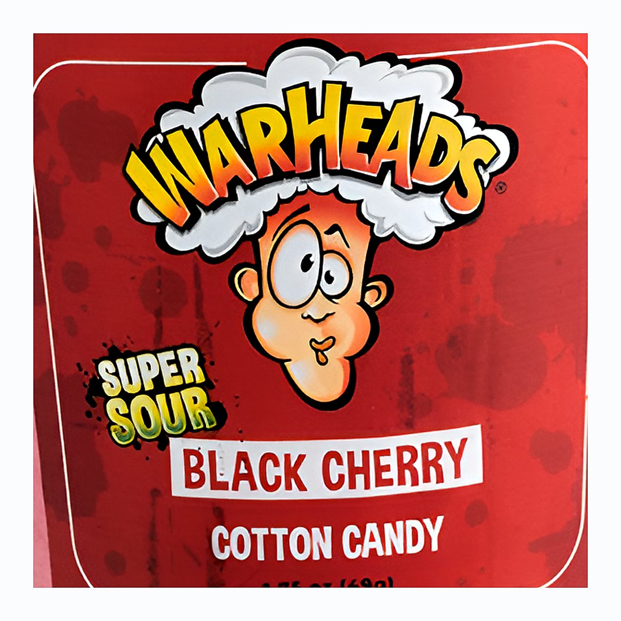 Warheads Black Cherry Cotton Candy - processed