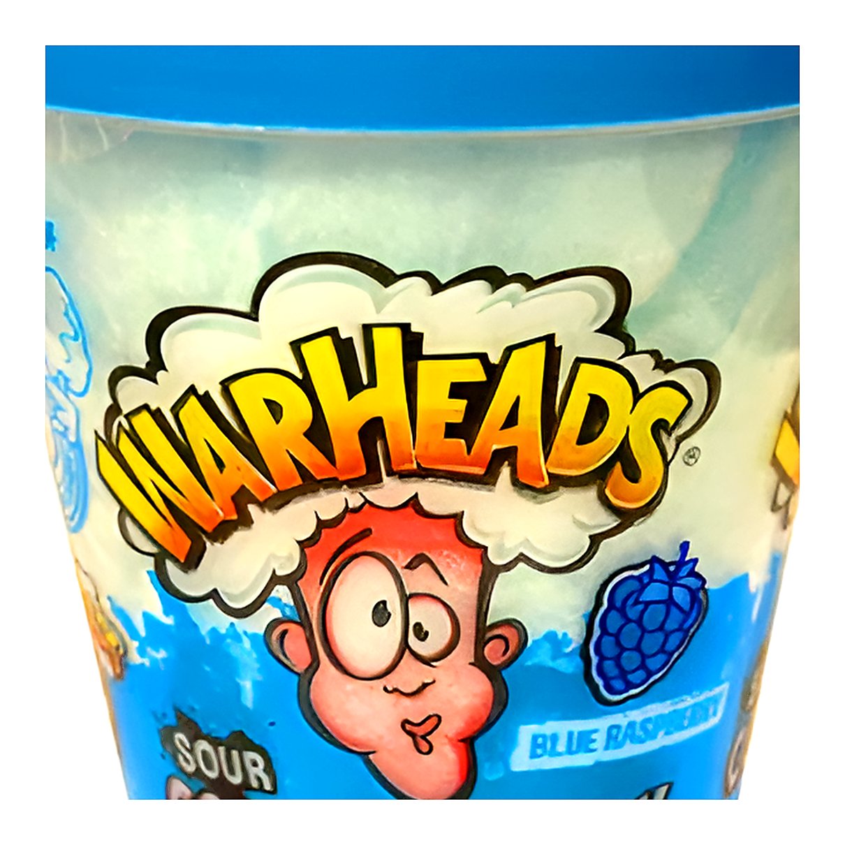 Warheads Blue Rasberry Cotton Candy - processed