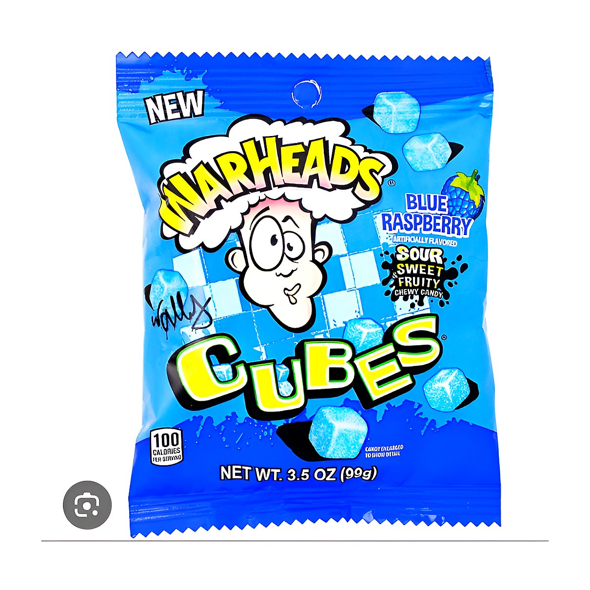 Warheads cubes blue raspberry - processed