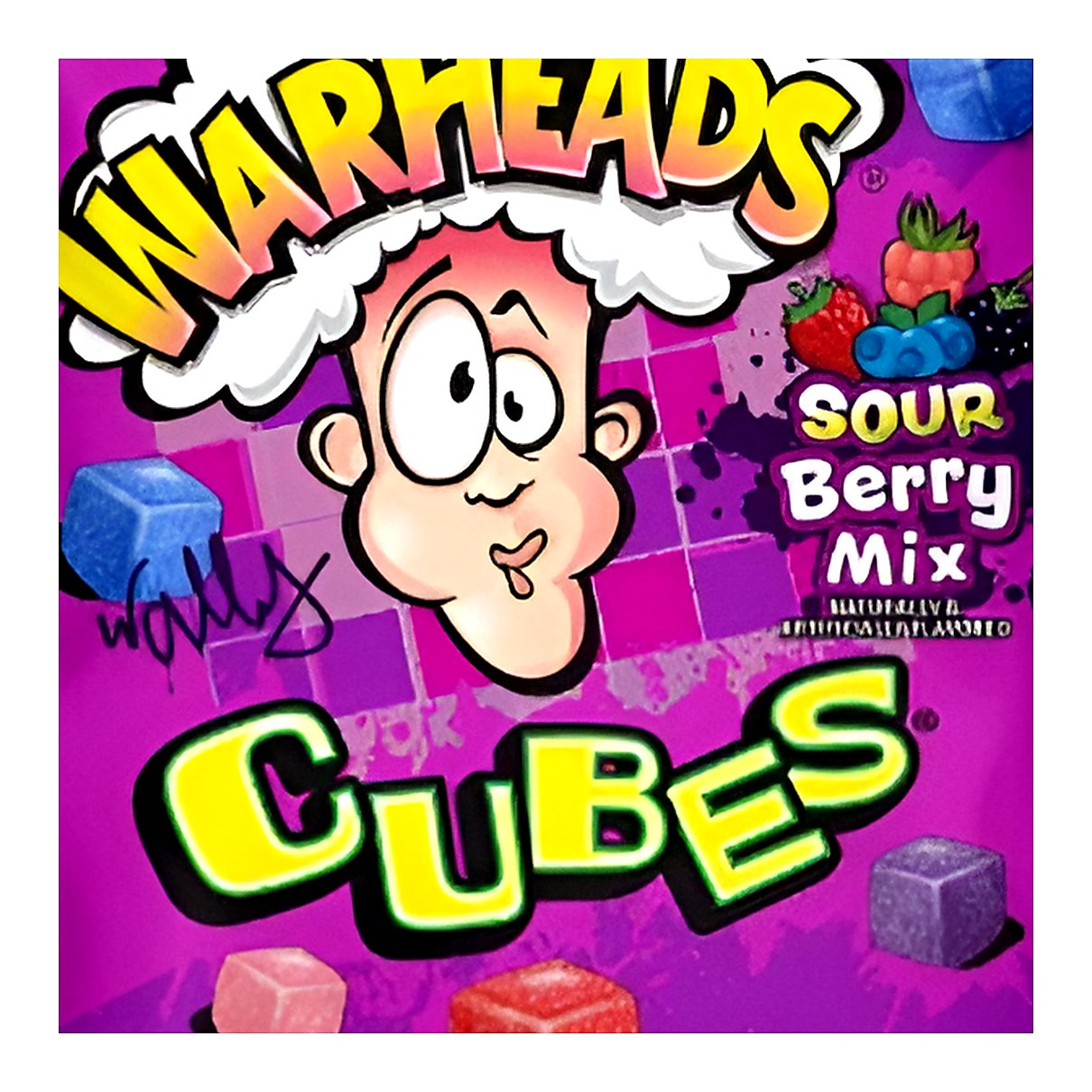 Warheads cubes sour berry mix - processed