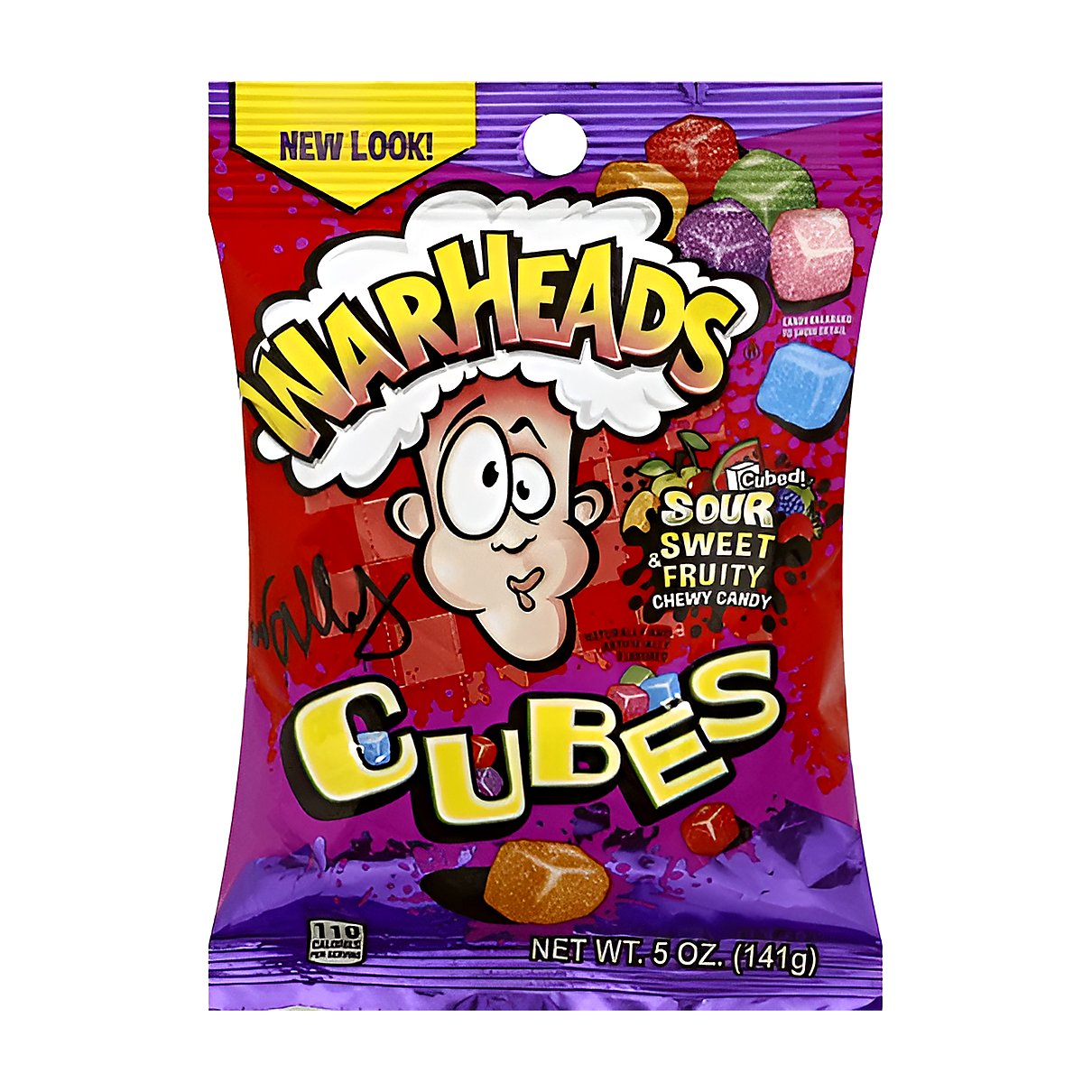 Warheads Cubes Sour Sweet And Fruity Chewy Candy - processed