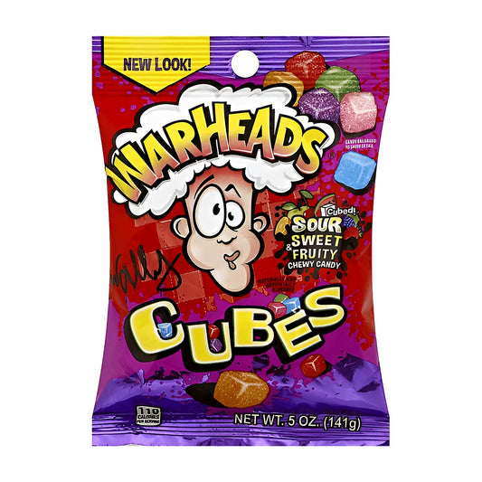 Warheads Cubes Sour Sweet And Fruity Chewy Candy - processed