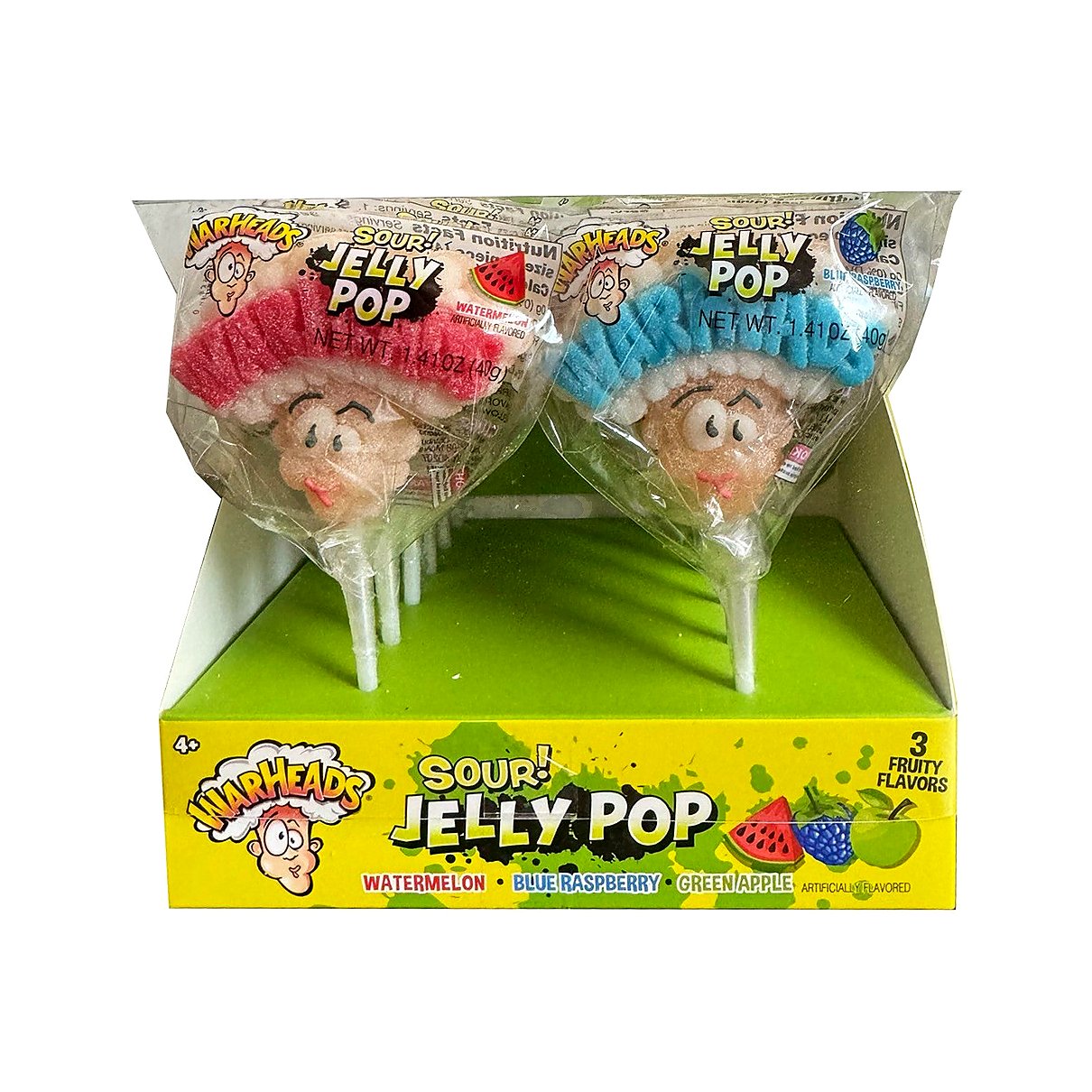 Warheads Sour Jelly Pops - processed