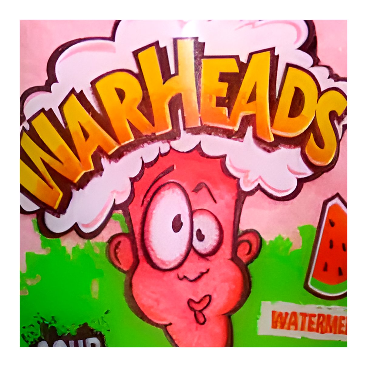 Warheads Watermelon Cotton Candy - processed