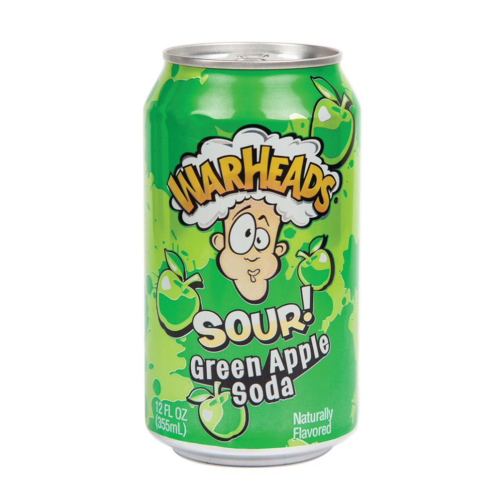 Warheads Soda Can Green Apple